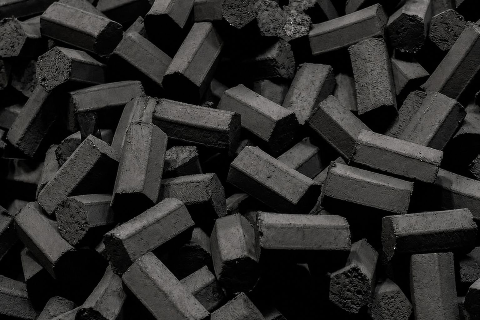 Premium hookah charcoal briquettes with uniform cube shape