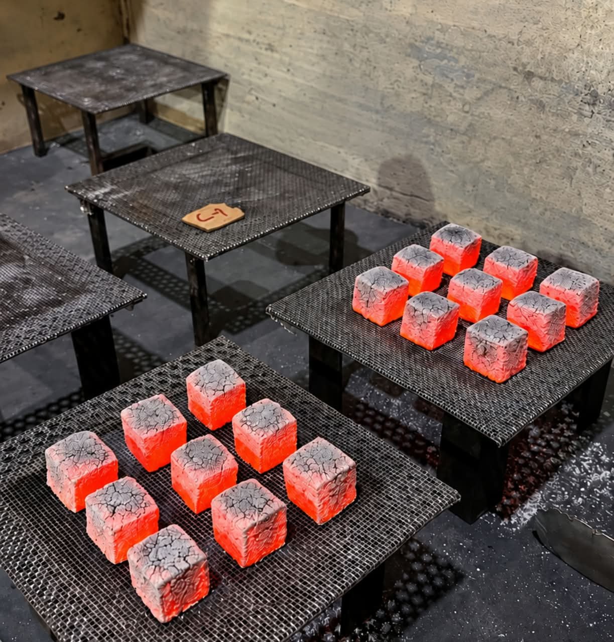 Shisha charcoal cubes with consistent shape and clean burning performance